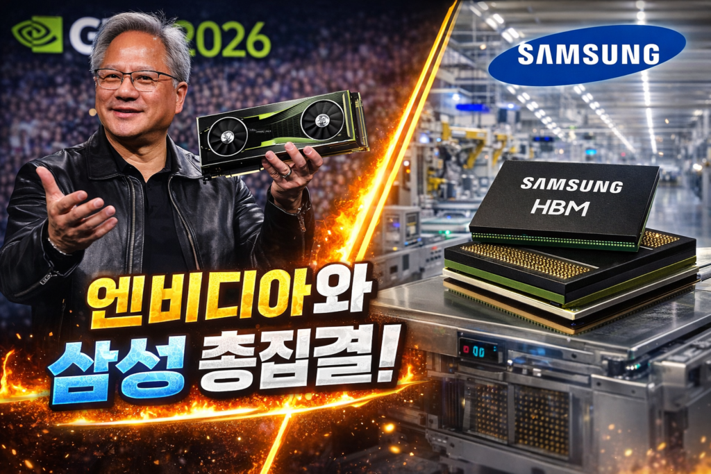 엔비디아 젠슨 황과 삼성 HBM 협력의 핵심 총집결 이미지